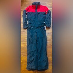 REI Men's Snow Ski Suit Jumpsuit Sz XL VTG Black Red Winter Sportswear Winter